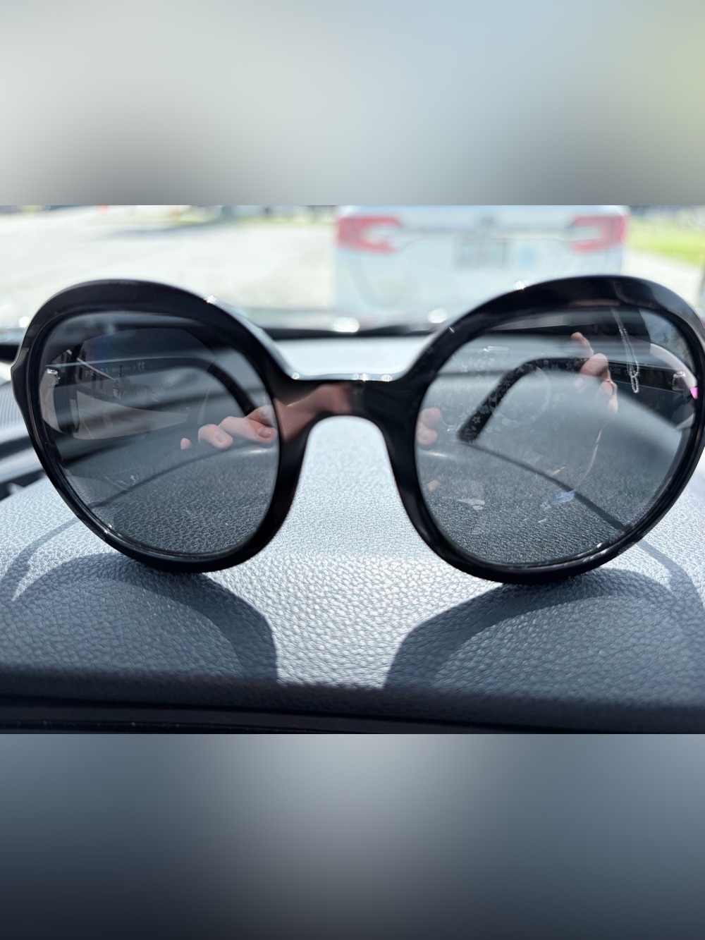 SALE Prada Round Heritage Sunglasses Black